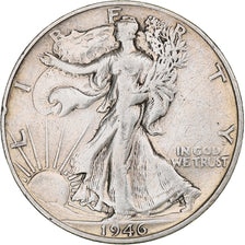 United States, Half Dollar, Walking Liberty, 1946, San Francisco, Silver