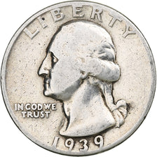 United States, Quarter, Washington, 1939, Philadelphia, Silver, VF(30-35)