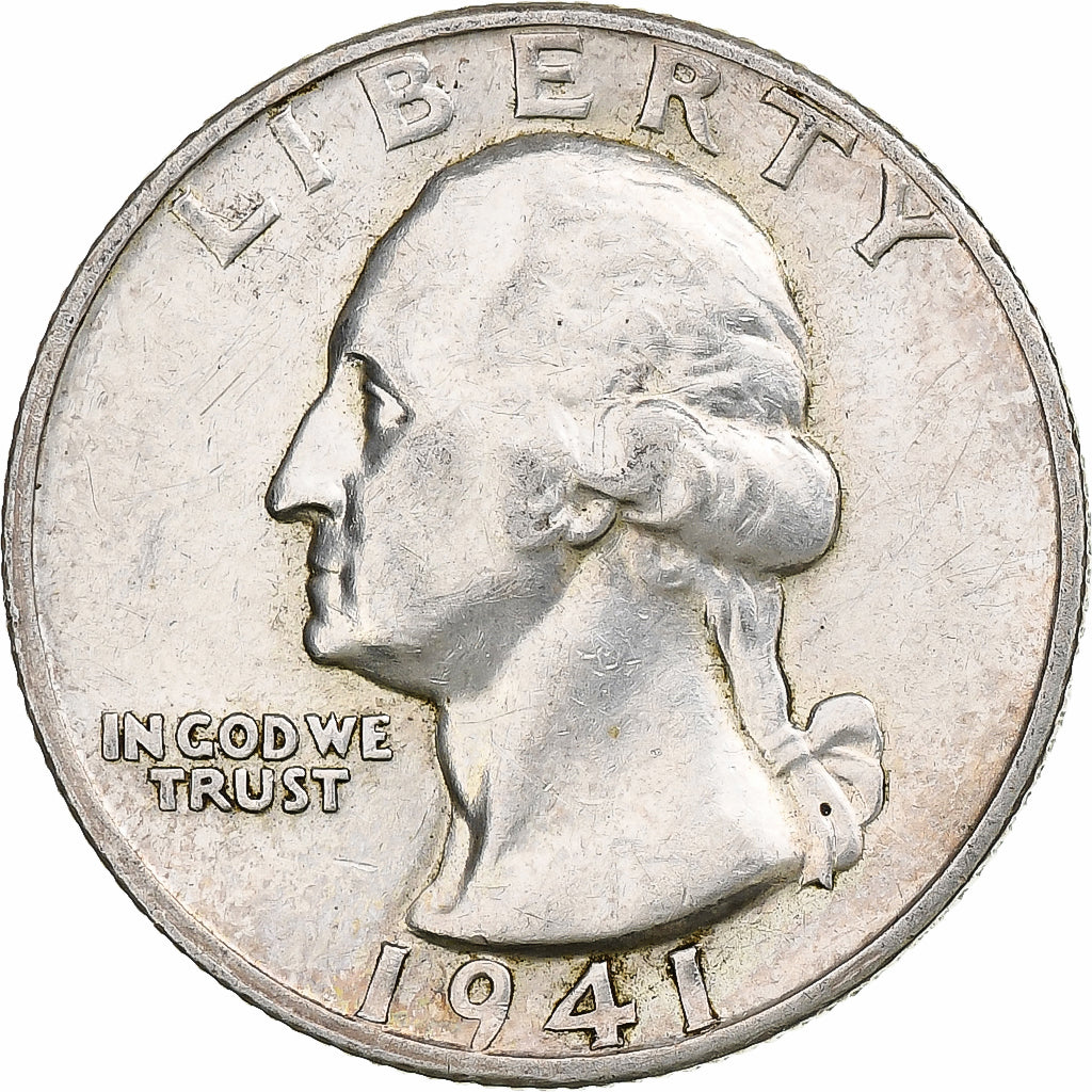 United States, Quarter, Washington, 1941, San Francisco, Silver, VF(30-35)