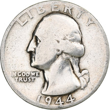 United States, Quarter, Washington, 1944, Denver, Silver, VF(20-25), KM:164