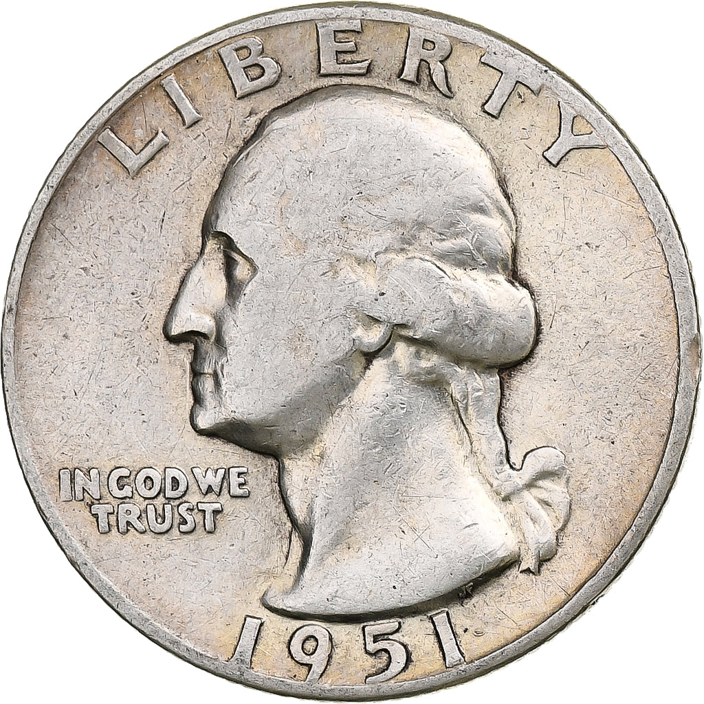 United States, Quarter, Washington, 1951, Denver, Silver, VF(30-35), KM:164