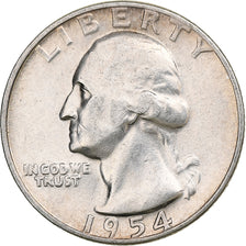 United States, Quarter, Washington, 1954, Philadelphia, Silver, VF(30-35)