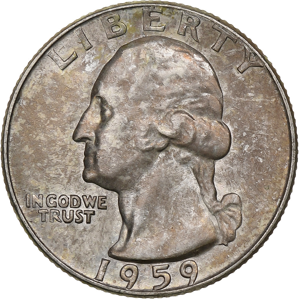 United States, Quarter, Washington, 1959, Denver, Silver, EF(40-45), KM:164