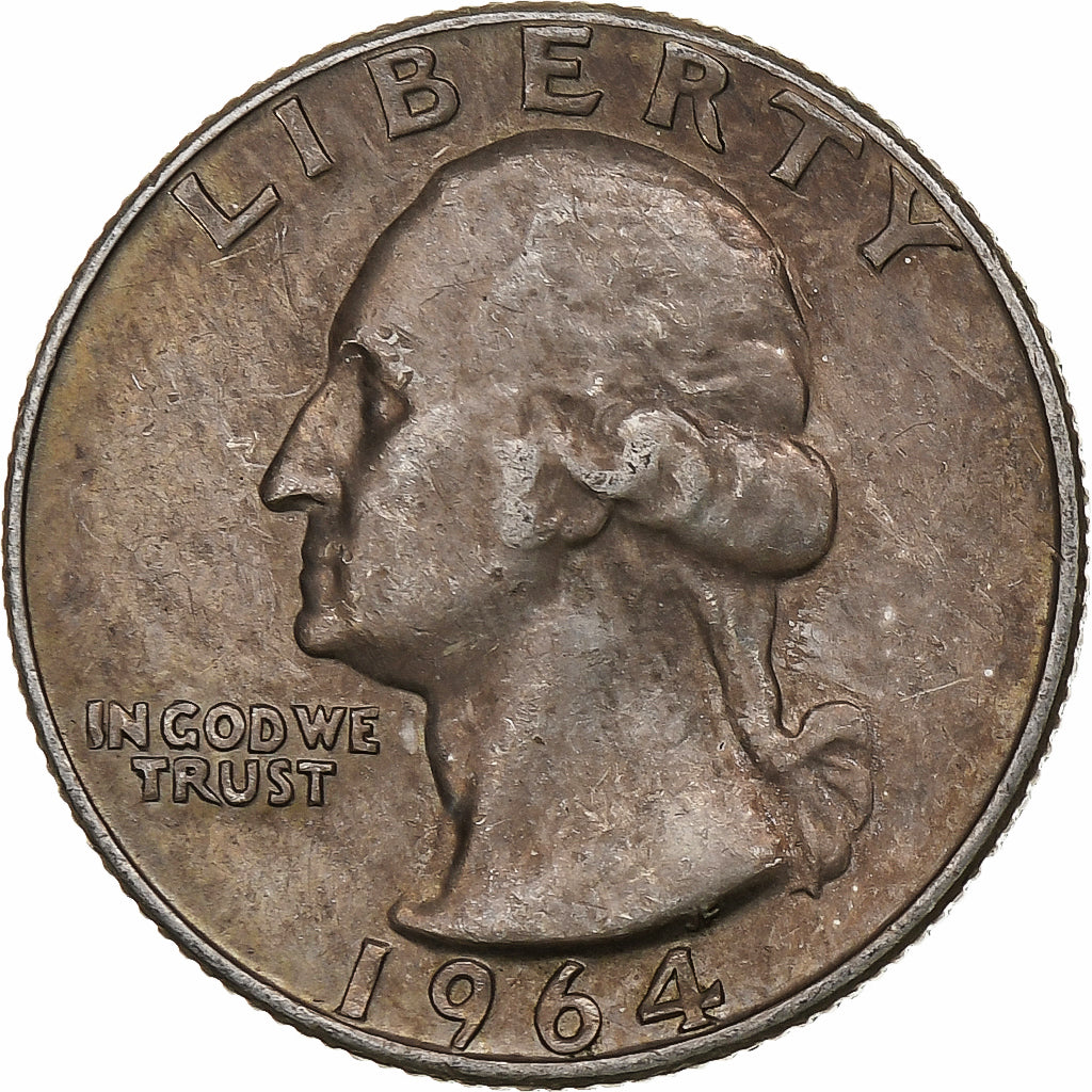 United States, Quarter, Washington, 1964, Denver, Silver, VF(30-35), KM:164