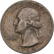 United States, Quarter, Washington, 1964, Denver, Silver, VF(30-35), KM:164