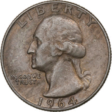 Stati Uniti, Quarter, Washington, 1964, Denver, Argento, MB+, KM:164