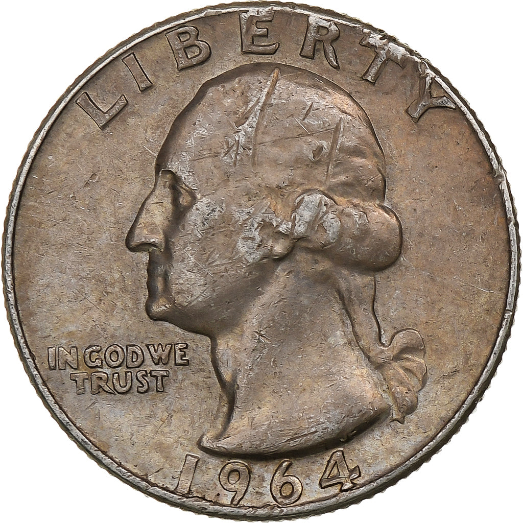 United States, Quarter, Washington, 1964, Denver, Silver, VF(30-35), KM:164