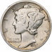 United States, Dime, Mercury, 1937, Denver, Silver, VF(30-35), KM:140