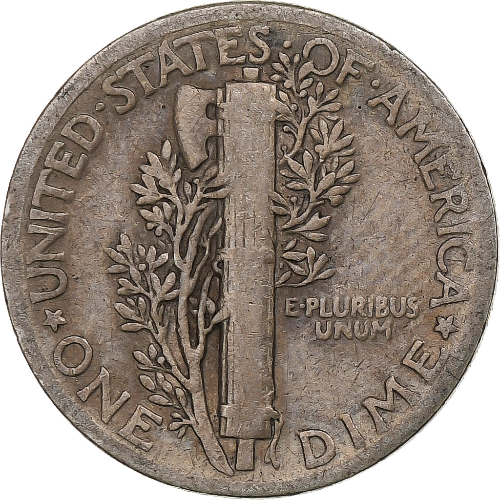 États-Unis, Dime, Mercury, 1940, Philadelphie, Argent, TB+, KM:140