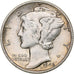 United States, Dime, Mercury, 1942, Philadelphia, Silver, EF(40-45), KM:140