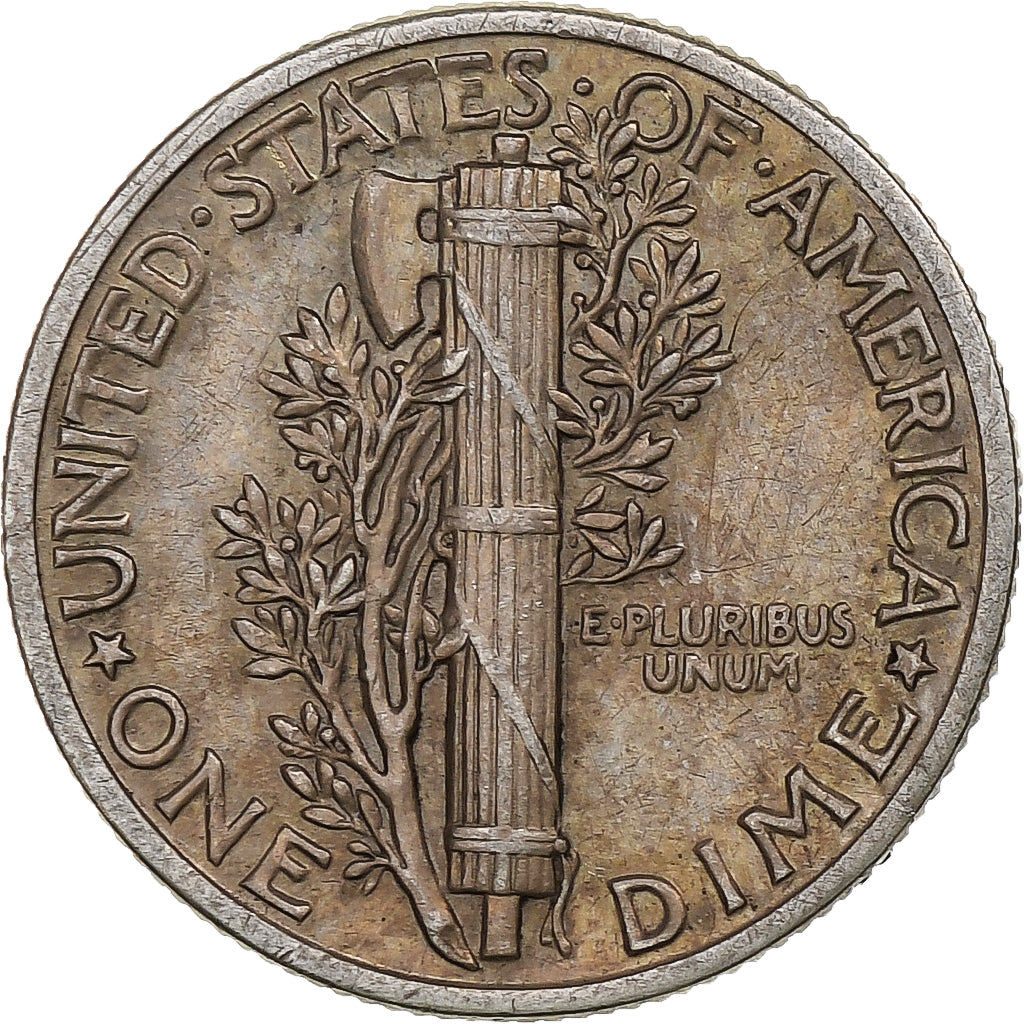 United States, Dime, Mercury, 1942, Philadelphia, Silver, EF(40-45), KM:140