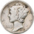 Estados Unidos, Dime, Mercury, 1945, Philadelphia, Plata, BC+, KM:140