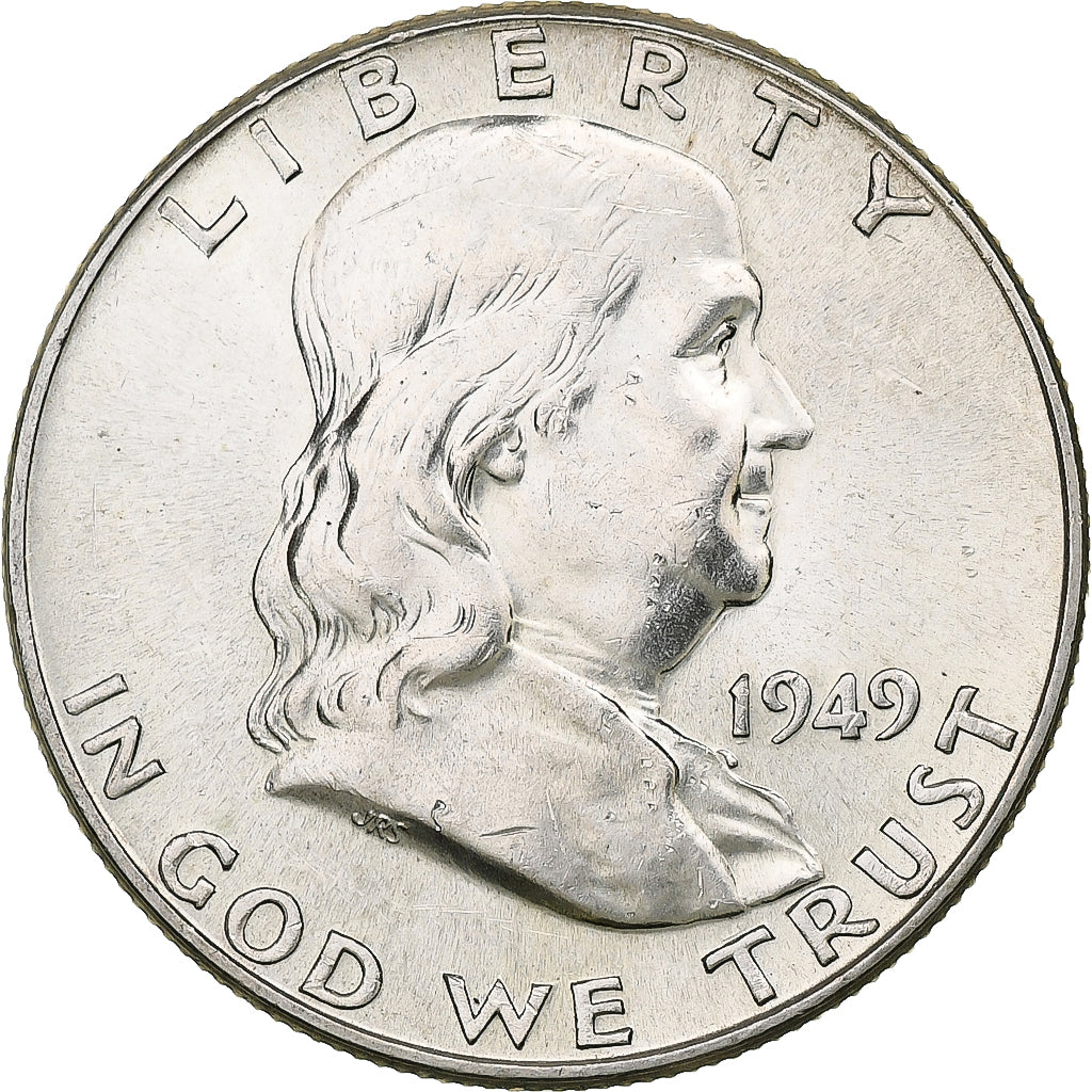 États-Unis, Half Dollar, Benjamin Franklin, 1949, Philadelphie, Argent, TTB