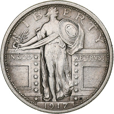 United States, Quarter, Standing Liberty, 1917, Philadelphia, Silver, EF(40-45)