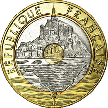 France, 20 Francs, Mont Saint-Michel, 1997, MDP, BU, Tri-Metallic, SUP