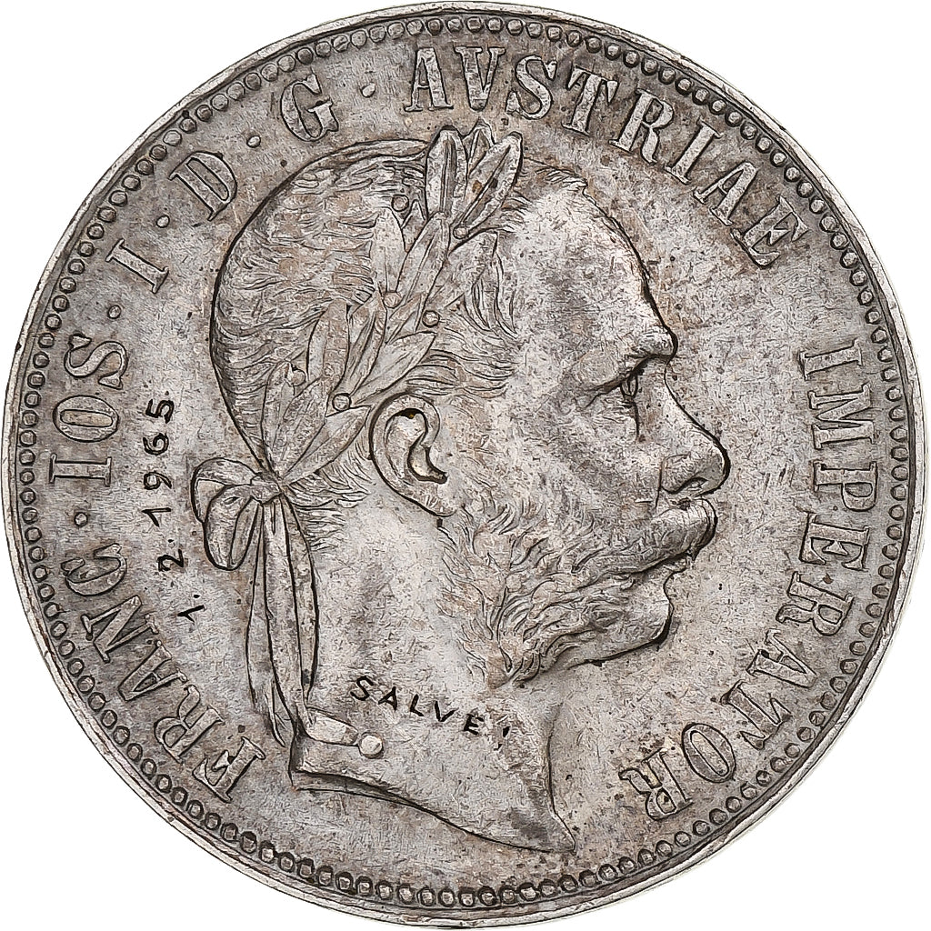 Austria, Franz Joseph I, Florin, 1889, Vienna, Countermarked, Silver, EF(40-45)