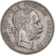 Austria, Franz Joseph I, Florin, 1889, Vienna, Countermarked, Silver, EF(40-45)