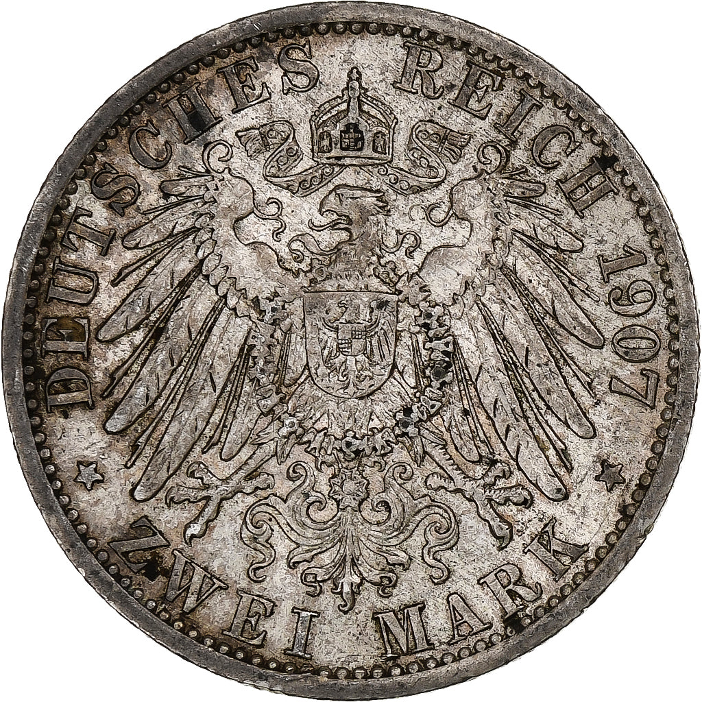 Germany, Kingdom of Prussia, Wilhelm II, 2 Mark, 1907, Berlin, Silver