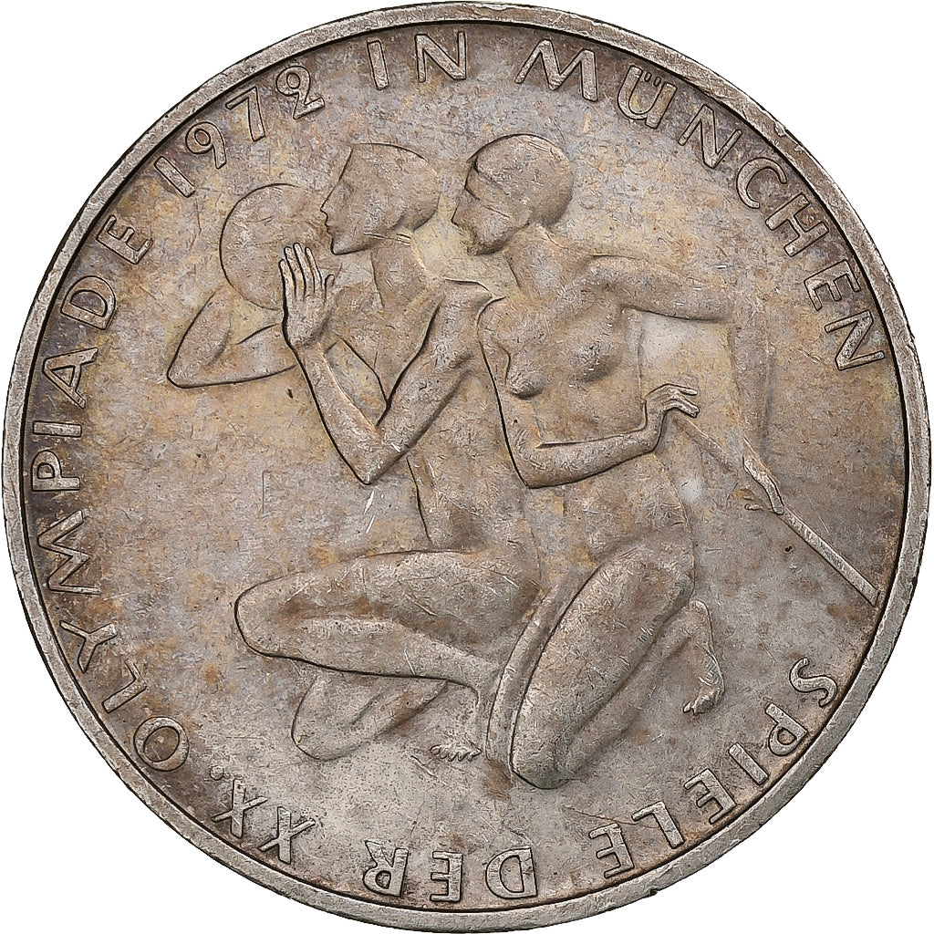 Duitsland, 10 Mark, Munich Olympics, 1972, Munich, Zilver, PR, KM:132