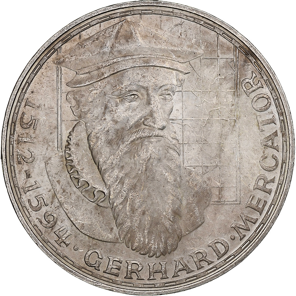 Germania, 5 Mark, Gerhard Mercator, 1969, Stuttgart, Argento, BB+, KM:126