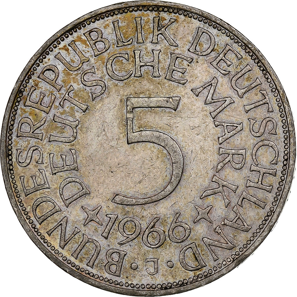 Germany, 5 Mark, 1966, Hambourg, Silver, EF(40-45), KM:112