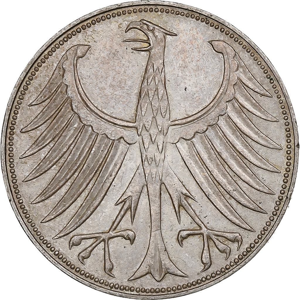 Alemania, 5 Mark, 1971, Munich, Plata, MBC, KM:112
