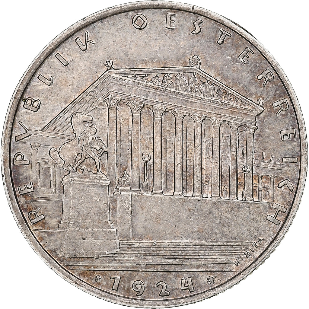 Austria, Schilling, 1924, Vienna, Silver, AU(50-53), KM:2835