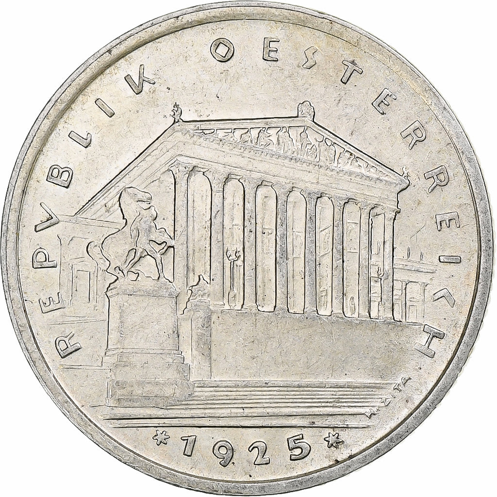 Áustria, Schilling, 1925, Vienna, Prata, AU(50-53), KM:2840