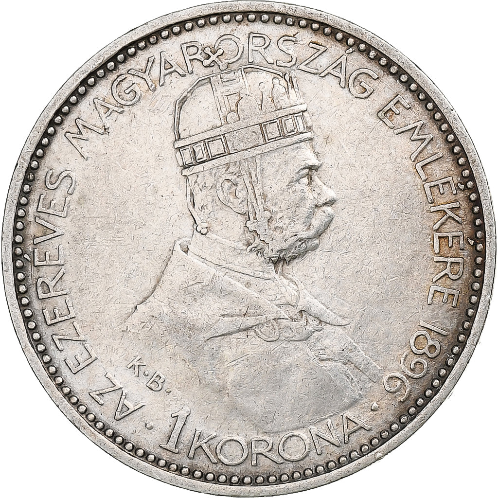 Hungary, Franz Joseph I, Korona, Ferenc József, 1896, Kremnica, Silver
