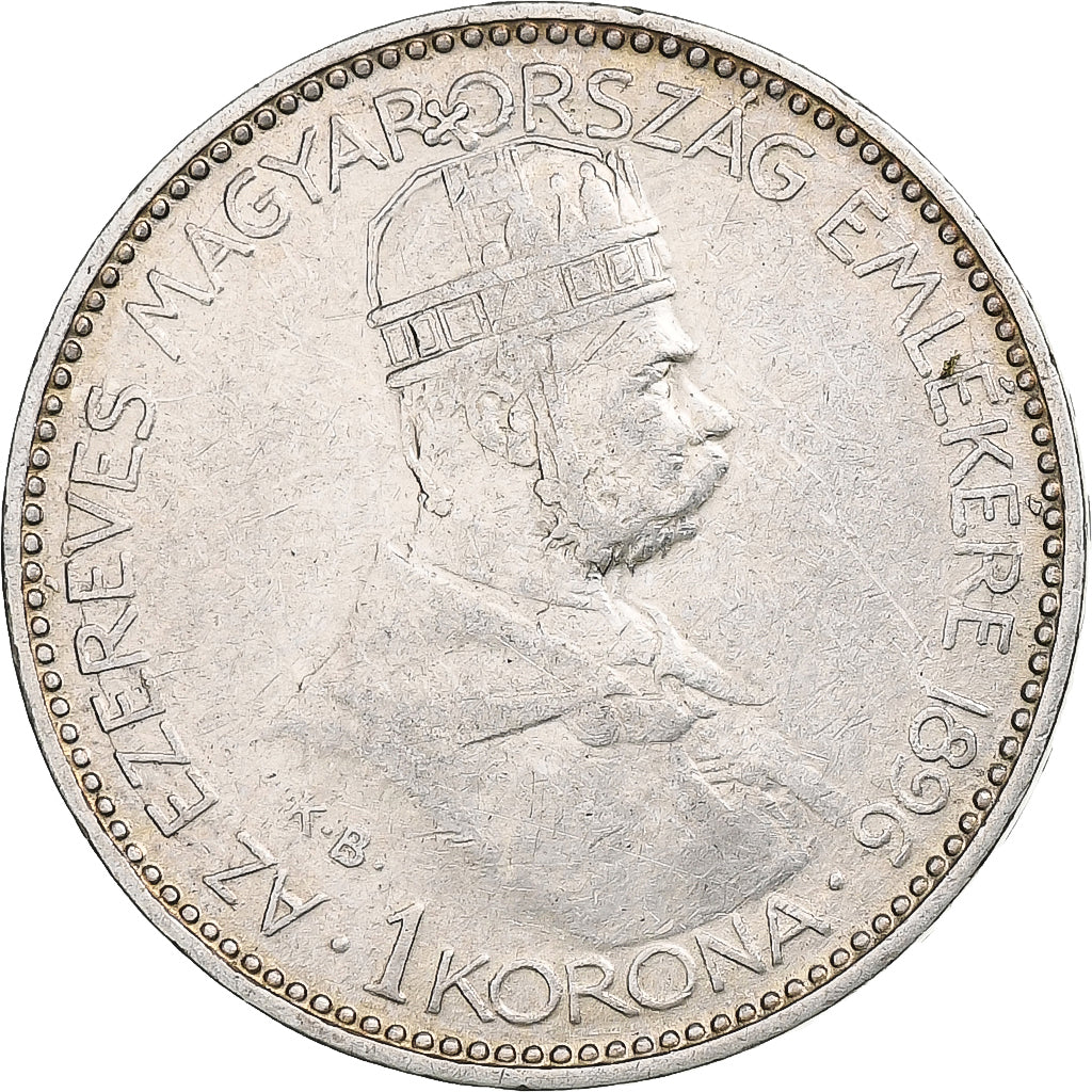 Hongarije, Franz Joseph I, Korona, Ferenc József, 1896, Kremnica, Zilver, FR+
