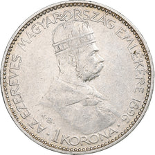 Hongarije, Franz Joseph I, Korona, Ferenc József, 1896, Kremnica, Zilver, FR+