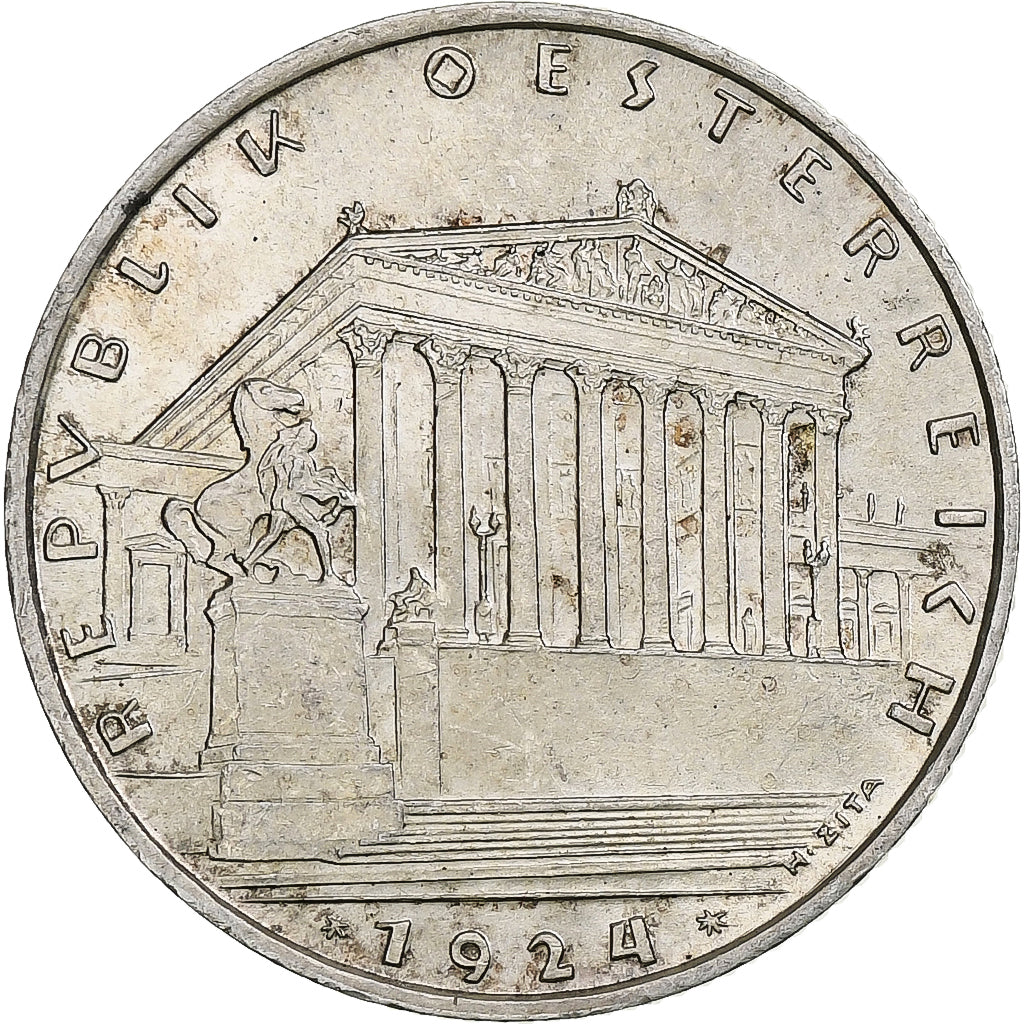 Austria, Schilling, 1924, Vienna, Silver, AU(55-58), KM:2835