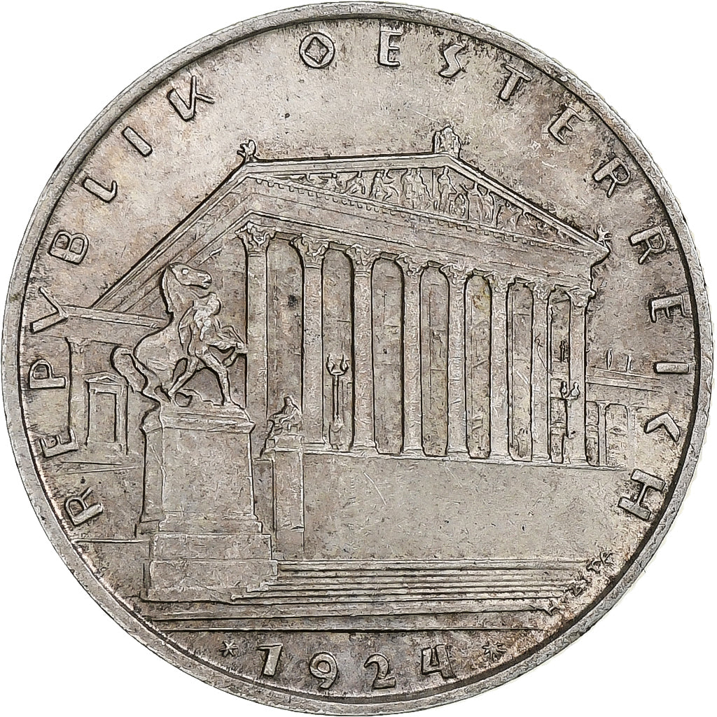 Austria, Schilling, 1924, Vienna, Silver, AU(55-58), KM:2835