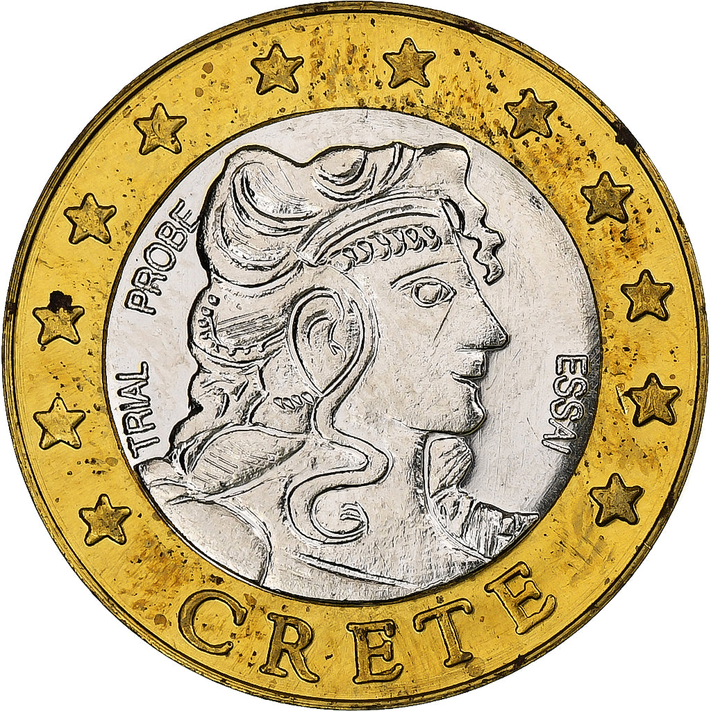 Crête, 2 Euro, Fantasy euro patterns, Essai-Trial, BE, 2004, Bimétallique, FDC