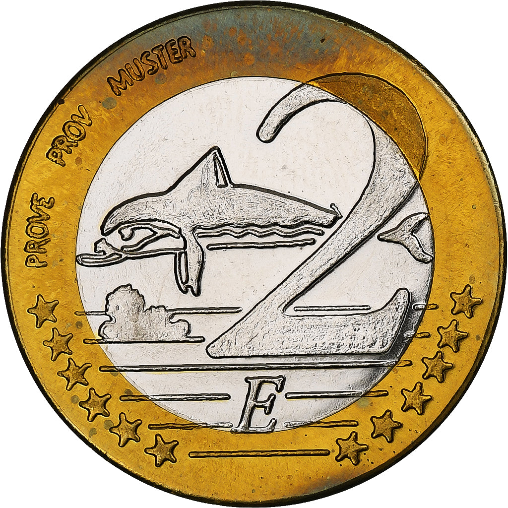 Crête, 2 Euro, Fantasy euro patterns, Essai-Trial, BE, 2004, Bimétallique, FDC