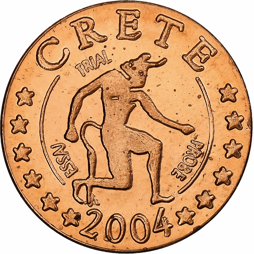 Crête, 2 Euro Cent, Fantasy euro patterns, Essai-Trial, BE, 2004, Cuivre, FDC