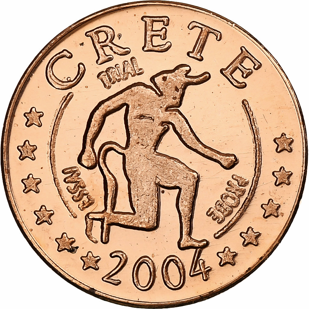 Creta, Euro Cent, Fantasy euro patterns, Essai-Trial, Prueba, 2004, Cobre, FDC