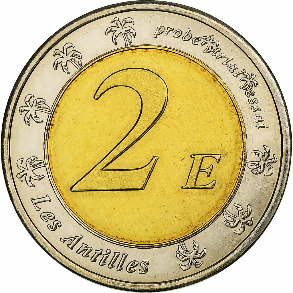 Martinique, 2 Euro, Fantasy euro patterns, Essai-Trial, Proof, 2005