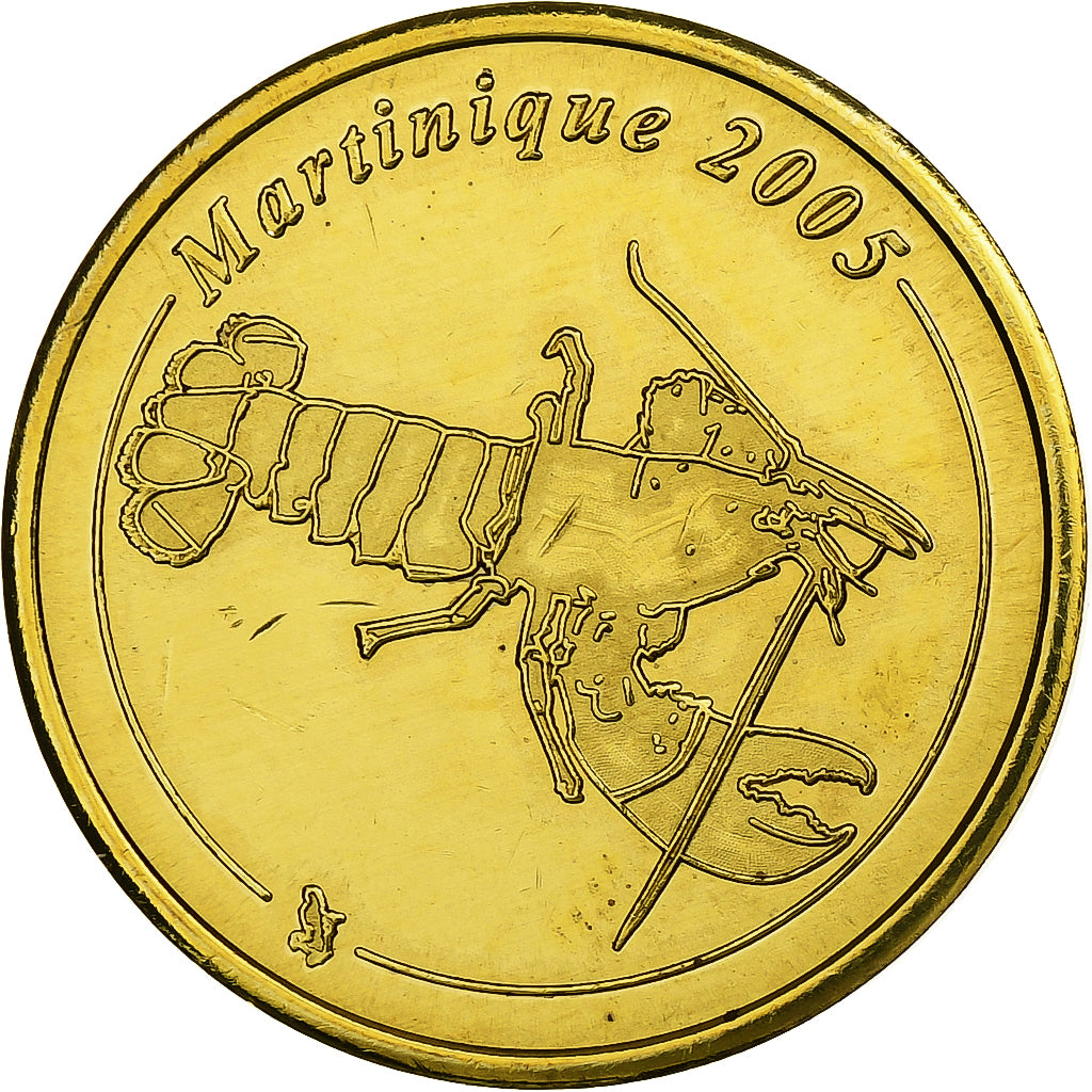 Martinique, 50 Euro Cent, Fantasy euro patterns, Essai-Trial, BE, 2005, Laiton