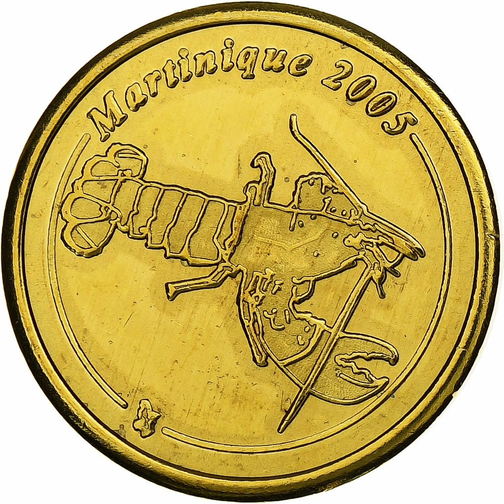 Martinique, 10 Euro Cent, Fantasy euro patterns, Essai-Trial, BE, 2005, Laiton