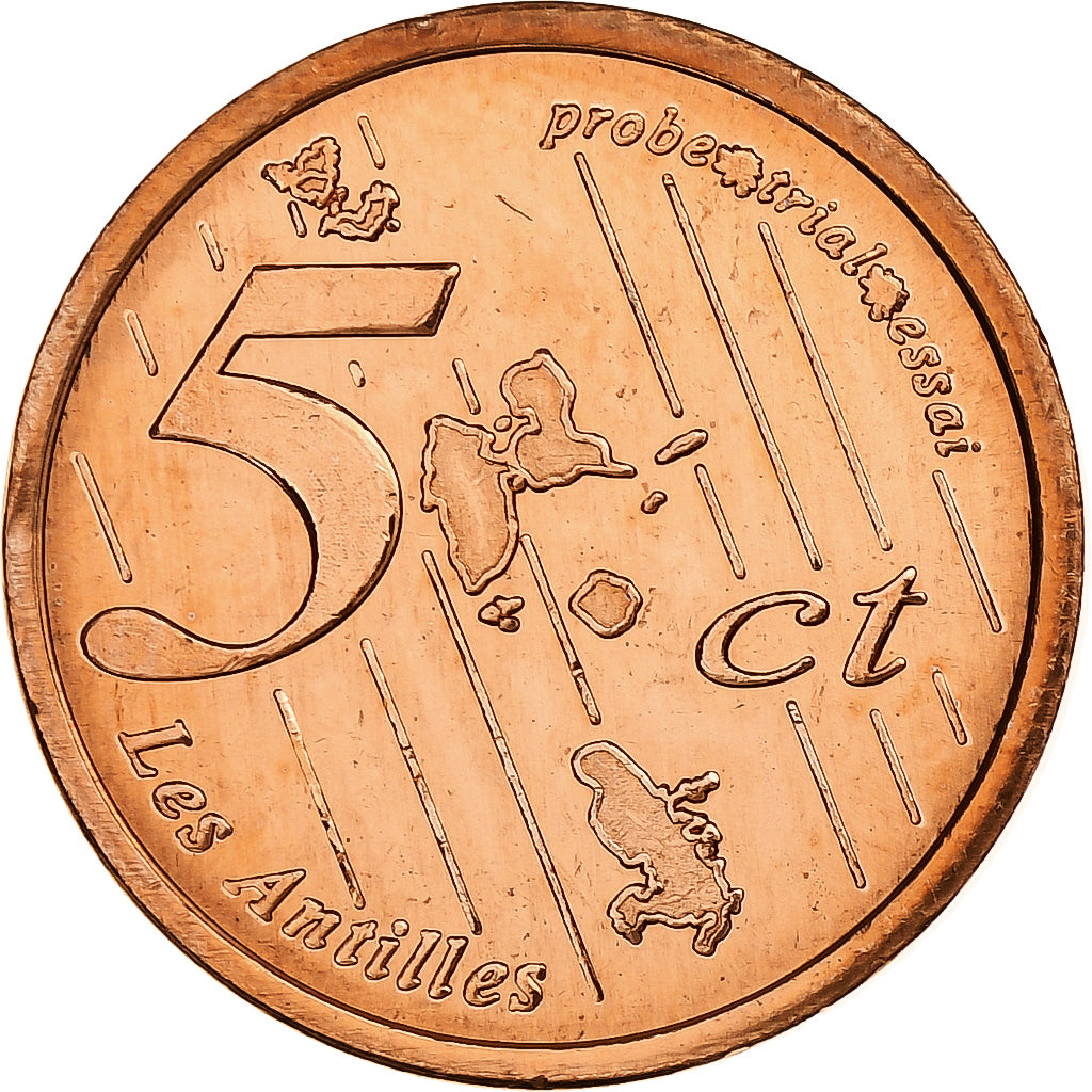 Martinique, 5 Euro Cent, Fantasy euro patterns, Essai-Trial, BE, 2005, Cuivre
