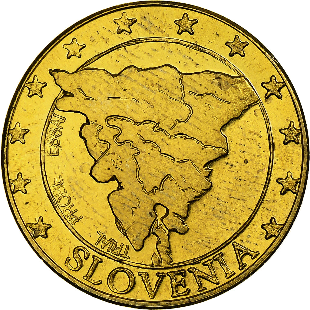 Slovénie, 50 Euro Cent, Fantasy euro patterns, Essai-Trial, BE, Laiton, FDC
