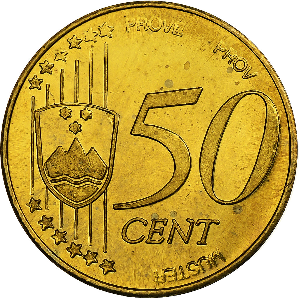 Slovénie, 50 Euro Cent, Fantasy euro patterns, Essai-Trial, BE, Laiton, FDC