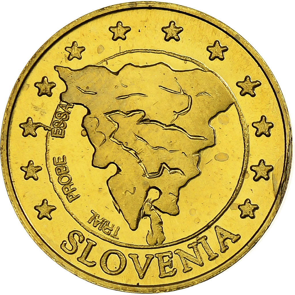 Slovénie, 10 Euro Cent, Fantasy euro patterns, Essai-Trial, BE, Laiton, FDC