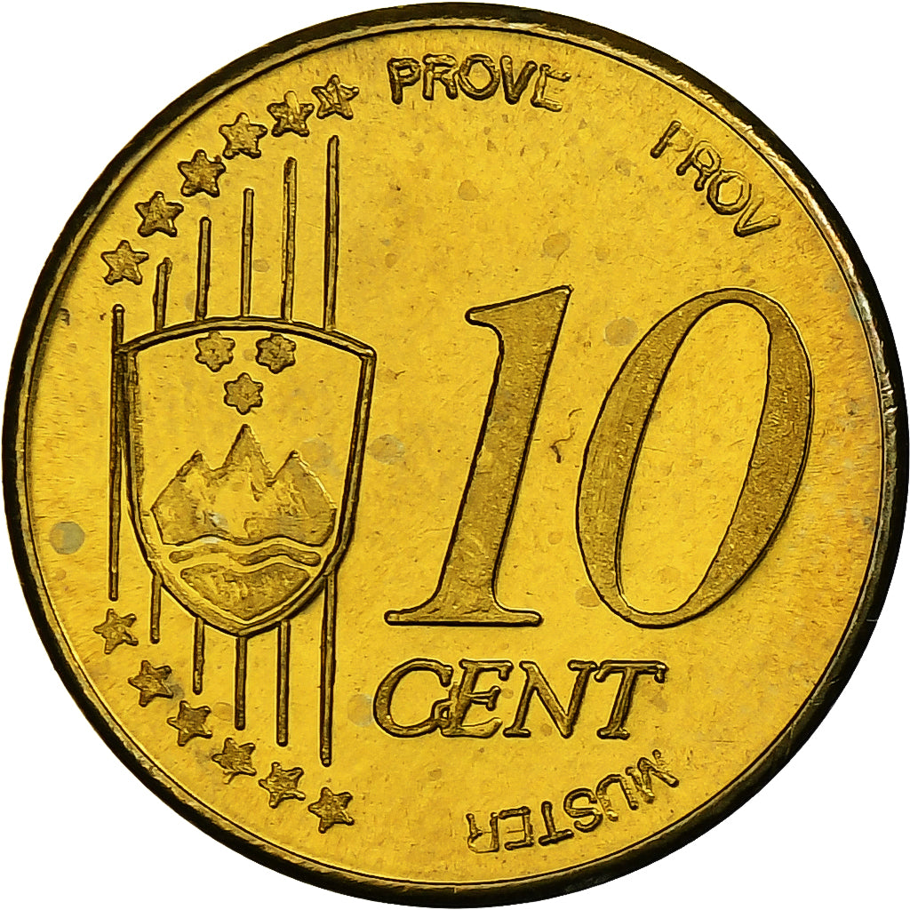 Slovénie, 10 Euro Cent, Fantasy euro patterns, Essai-Trial, BE, Laiton, FDC