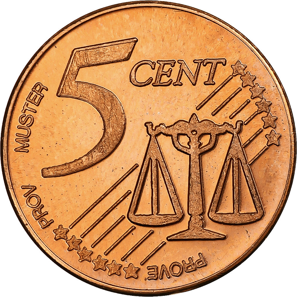 Eslovenia, 5 Euro Cent, Fantasy euro patterns, Essai-Trial, Prueba, Cobre, FDC