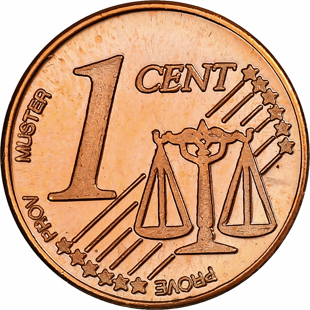 Slovénie, Euro Cent, Fantasy euro patterns, Essai-Trial, BE, Cuivre, FDC