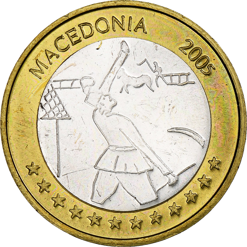 Macedonia, Euro, Fantasy euro patterns, Essai-Trial, Proof, 2005, Bimetaliczny