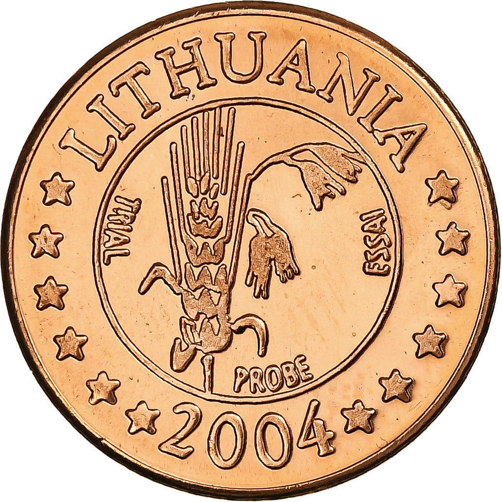 Lituanie, 2 Euro Cent, Fantasy euro patterns, Essai-Trial, BE, 2004