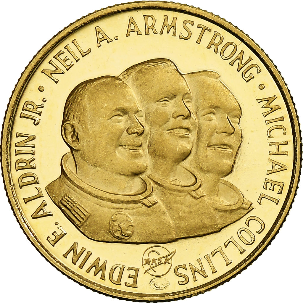 United States, Medal, Apollo 11, Armstrong, Aldrin, Collins, Gold, Proof, MS(63)